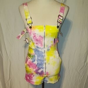 Tripp NYC Cut Out Tie Dye Dress. Buckles and straps Overall Shorts Size Small